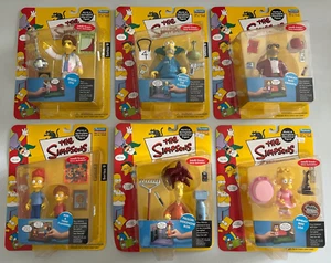 The Simpsons Set (6) Series 9 Figures Bob Rod Todd Lisa Stu Krusty Playmates - Picture 1 of 24