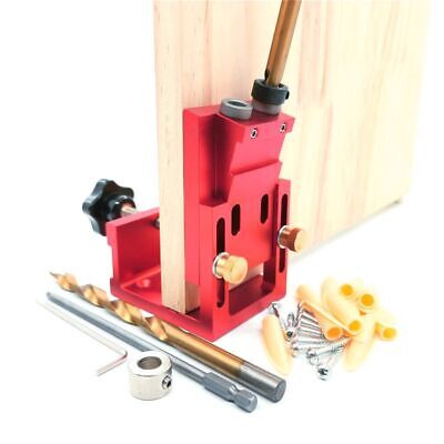 Aluminum Pocket Hole Drill Guide Dowel Jig Woodworking Joinery Tools Set 9.0mm • 74.59€
