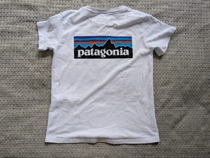 Camisa Patagonia Mujer Pequeña Blanca P-6 Logo Responsibili-Tee Cuello Redondo Pullover - Imagen 1 de 10