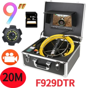 Cámara de video de inspección de tuberías de alcantarillado DVR monitor de 9" IP68 1000TVL 22 MM F929DTR 20M - Imagen 1 de 17