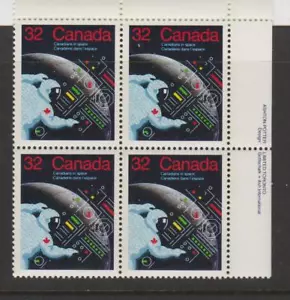 CANADA 1046 CANADIANS IN SPACE plate blocks UR MNH - Picture 1 of 1