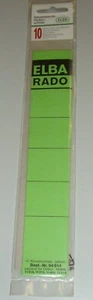 10 X TARGA POSTERIORE PER CARTELLA ELBA RADO CORTA - STRETTA VERDE AUTOADESIVA - Foto 1 di 1