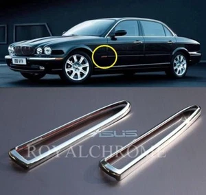 VENDEDOR DEL REINO UNIDO 2 molduras de luz indicadoras laterales de ala cromadas para Jaguar XJ 2003 - 2007 - Imagen 1 de 7