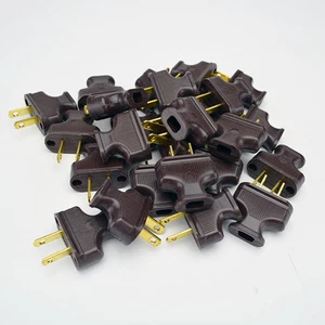 Caja de 25 enchufes eléctricos estilo antiguo vintage MARRÓN - Lote de 25 - Cable de lámpara   - Imagen 1 de 3