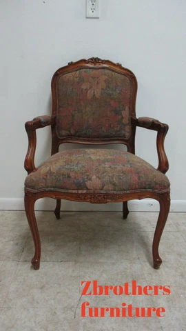 Ethan Allen French Carved Living Room Arm Lounge Chair Regency B Cover