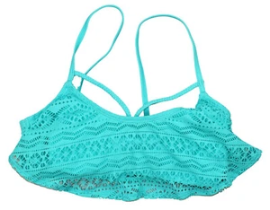 Hula Honey Little Wild One Crochet Overaly Strappy Juniors Bikini Top M NWT Aqua - Picture 1 of 1