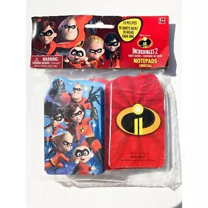 DesignWare Amscan Disney Pixar The Incredibles 2 Notepad 12 Piece 20 Sheets Kids - Picture 1 of 3