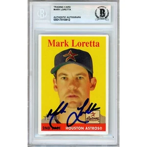 2007 Topps Heritage #319 Mark Loretta Signed Card AUTO Beckett Slabbed Astros - Picture 1 of 6