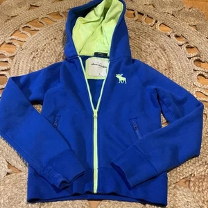 Abercrombie kids blue zip up hooded jacket size large - Picture 1 of 7
