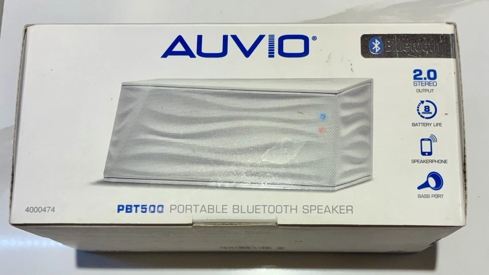 Altavoz portátil Bluetooth AUVIO PBT500 2.0 estéreo blanco nuevo en caja  Foto 1 de 3