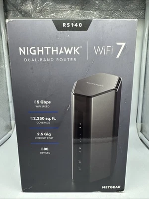 NEW OPEN BOX NETGEAR Nighthawk Dual-Band WiFi 7 Router (RS90) - 3.6Gbps Speed - Image 1 of 4