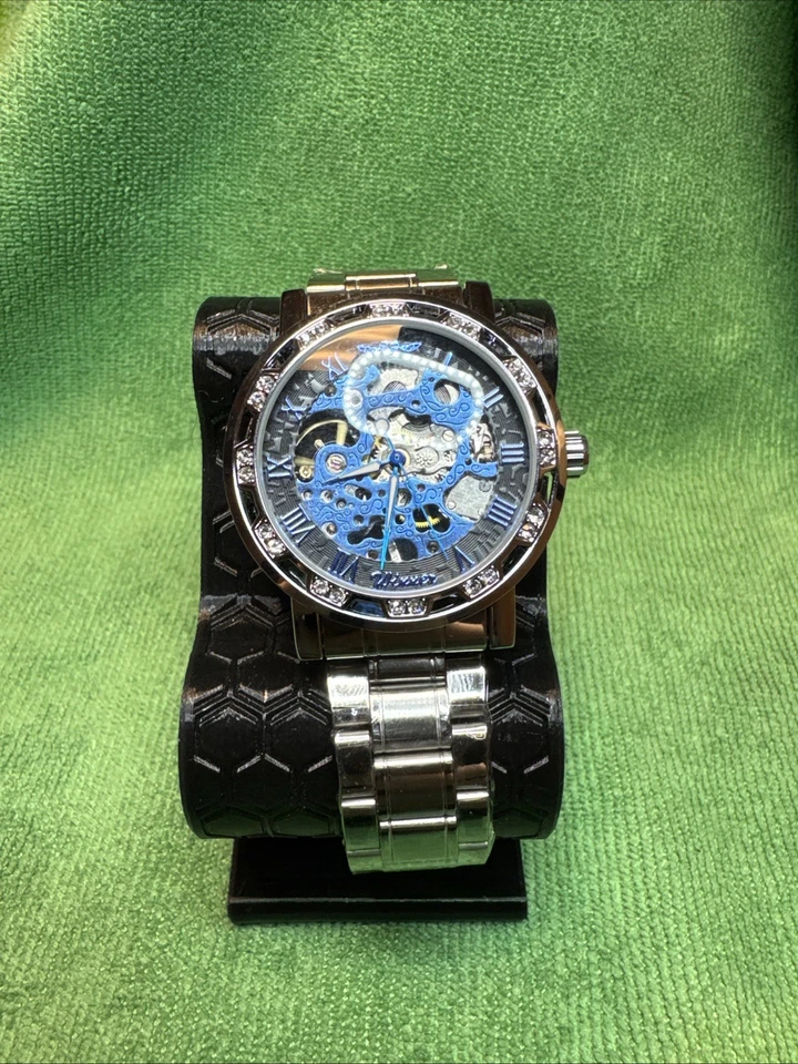 Reloj de pulsera mecánico automático Winner de acero inoxidable para hombre cuerda manual Foto 1 de 1