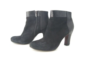 Sam Edelman Women Slim Heel Ankle Booties Size US 8.5 Black Suede Leather - Picture 1 of 7