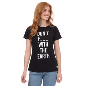 Women's T-Shirt Armani Regular Fit Short Sleeve Cotton in Black - Picture 1 of 4