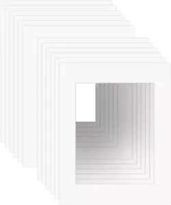 11x14 White Picture Mats with Core Bevel Cut Frame Mattes for 8x10 Pictures -... - Picture 1 of 3