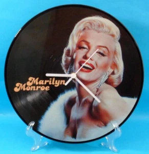 MARILYN MONROE CLOCK Vinyl Record Upcycled Picture Disc Wall CLOCK 12P104 12" - Picture 1 of 6