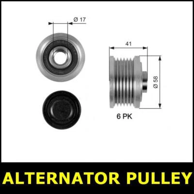 Alternator Pulley Fits Saab 9-3 Opt1/2 1.9 Z19DTH D75 D79 E50 E79 YS3F 2507PAO - Image 1 of 3