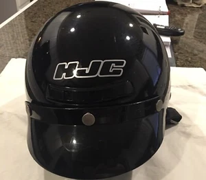 HJC CS-2 MOTORCYCLE HALF HELMET DOT - BLACK SIZE Small With Visor - Picture 1 of 5