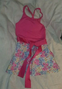 Girl's American Living Pink Flower sleeveless Dress white slip attached Size 8 - Picture 1 of 7