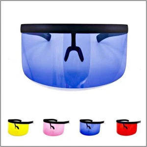 Huge OVERSIZED Insane Crazy Face Shield Visor Flat Top SUNGLASSES 4 Lens Colors - Picture 1 of 12