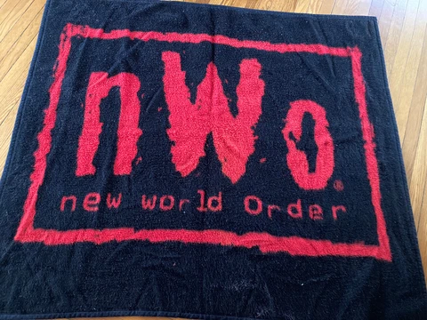 Vintage 1990’s New World Order Throw/Blanket Red/Black Cover