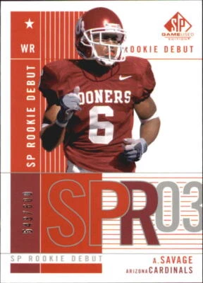 A9638- 2003 SP Game Used Edition #118 Antwone Savage RC /600 - NM-MT - Image 1 of 2