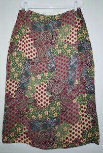 J.JILL Petite Multi-Color Boho Paisley Floral Wrap Maxi Skirt Sz 16P (H3) - Picture 1 of 4