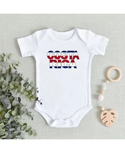 Costa Rica Best Shower Gift Infant Flag Symbol Message Baby Novelty Bodysuit - Picture 1 of 6