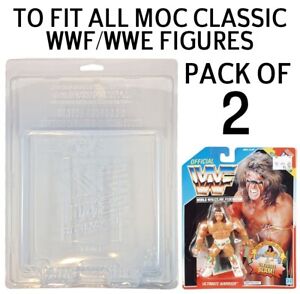 Pack of 2 Protective Cases For MOC Hasbro WWF Figures - AFTWWE WWF