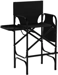 Directors Chair,Portable Makeup Artist Bar Height, Aluminum Frame,Folding - Picture 1 of 9