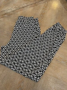 XHILARATION Black White Diamond Geometric Boho Jogger Casual Track Pants Small/P - Picture 1 of 3