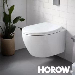 Spülrandloses Wand Hänge WC Spülrandlos Nano Toilette Absenkautomatik Soft Close - Bild 1 von 12