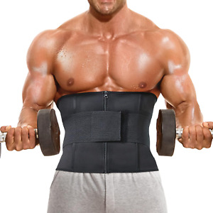 Waist Trainer for Men Waist Trimmer with Adjustable Sweat Belt Back Support Cors