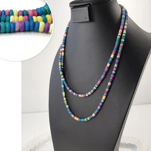 Collar de Cuentas Estilo Caramelo Vintage Años 90-80 Capa Arco Iris Gancho Largo Colorido 48" - Imagen 1 de 10