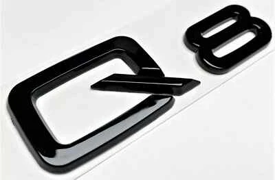 AUTOMATICITY66 Schwarz Q8 Ersatz für Audi Rear Lacrosse Badge Named Decal Letter Cover -