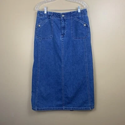 White Stag Womens 12 Denim Midi Skirt Blue Jean 90s Vintage Pencil Skirt Cottage - Image 1 of 4