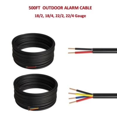 500FT- Outdoor Alarm Security Cable 18AWG/22AWG SOLID CCA Direct Burial Wire LOT - Image 1 of 4