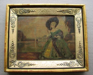 Altes Ölgemälde Rokoko Dame evtl. vor Nymphenburg - Bild 1 von 10