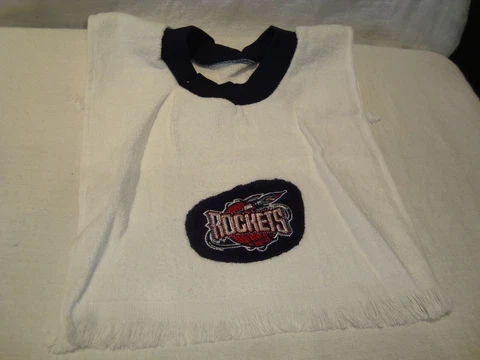 Houston Rockets NBA Basketball Handmade/Tea Towel Children's/Baby Bib NEW Cover