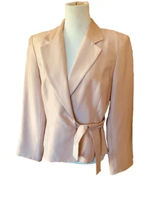 Kay Unger New York Mauve Silk Lined Wrap Tie Jacket Size 14 - Picture 1 of 5
