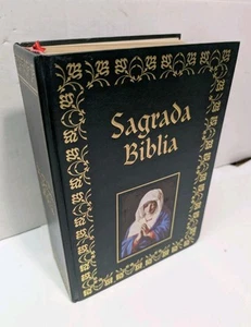 LARGE SAGRADA BIBLIA PETISCO MMII 2005 SPANISH ILLUSTRATED BIBLE 1,471 Pg 12"x9" - Picture 1 of 10