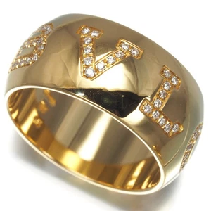 Auth BVLGARI Ring Diamond Monologo EU58 18K 750 Yellow Gold - Picture 1 of 6