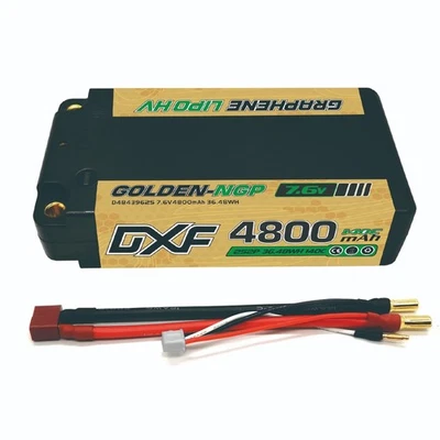 2x DXF 4800mAh 2S 7.6V 140C HardCase HV Shorty 1/8 Buggy GOLD NGP ULCG 5MM Lipo - Image 1 of 4