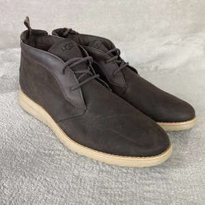 UGG Union Chukka Boots Mens Size 14 Brown Leather Waterproof Treadlite NEW - Picture 1 of 10