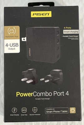 Pisen智能充电插头4端口USB端口交流电源输出多电压 — 第 1/4 张图片
