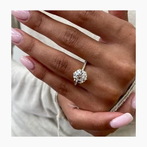 Diamond Ring VS1 E IGI Certified Round 2.72 Carat Accented Lab created Platinum - Picture 1 of 14