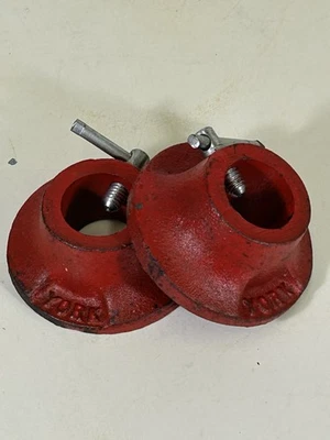 Par de collares de barra York vintage se adapta a mango de mancuerna de barra estándar de 1 pulgada Foto 1 de 4