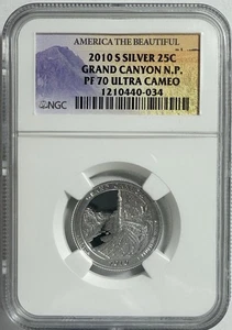 2010-S ATB GRAND CANYON Silver Quarter NGC PF70 Ultra Cameo - Picture 1 of 4