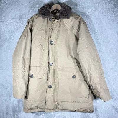 VTG Eddie Bauer Goose Down Sundowner Jacket Mens M Tan BlizzardProof Fur 50s 60s - Image 1 of 4