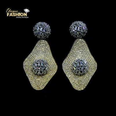 Brincos de gota de casamento folheados a ouro branco 18k com diamante Swarovski joias lindas - Imagem 1 de 4